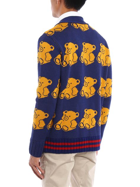 gucci teddy bear sweater fake|Gucci bear cardigan.